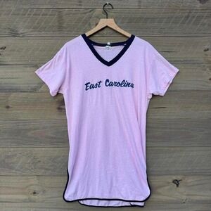 Vintage 80s East Carolina University  Long V-Neck Single Stitch T-Shirt